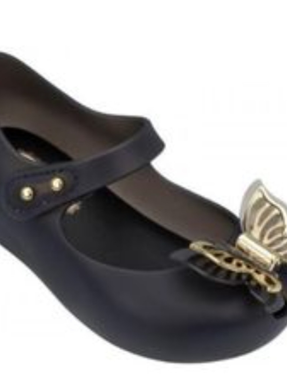 Mini Melissa Mary Jane Ballet Flat with Gold Butterfly Accent